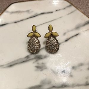 Yellow and gold earrings